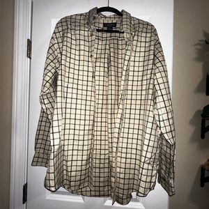 Brooks Brothers Tan & Plaid Button-Up Shirt
